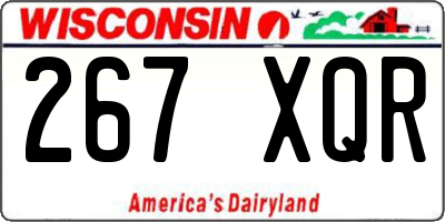 WI license plate 267XQR