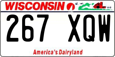 WI license plate 267XQW
