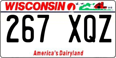 WI license plate 267XQZ