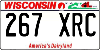 WI license plate 267XRC