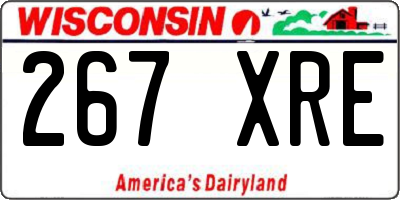 WI license plate 267XRE