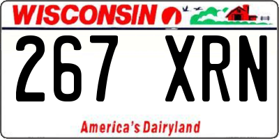 WI license plate 267XRN