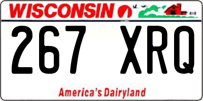 WI license plate 267XRQ