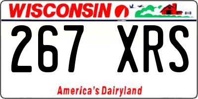 WI license plate 267XRS