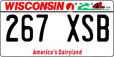 WI license plate 267XSB