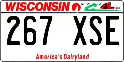 WI license plate 267XSE
