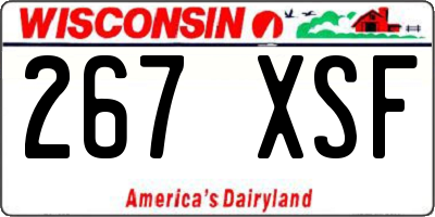 WI license plate 267XSF