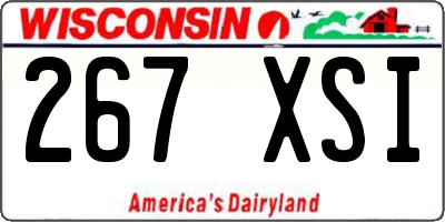 WI license plate 267XSI