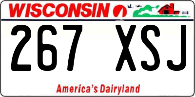 WI license plate 267XSJ