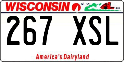 WI license plate 267XSL