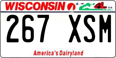 WI license plate 267XSM
