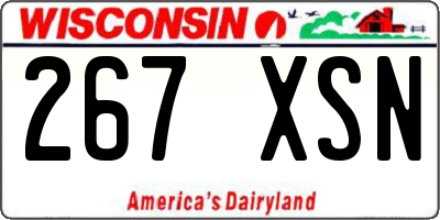 WI license plate 267XSN