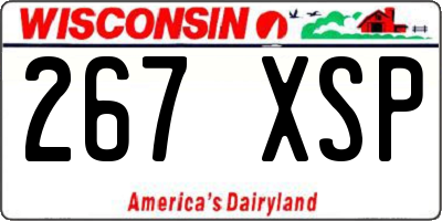 WI license plate 267XSP
