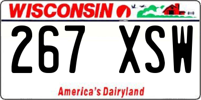 WI license plate 267XSW