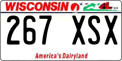 WI license plate 267XSX