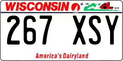 WI license plate 267XSY