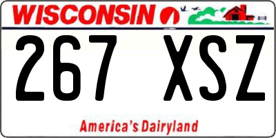 WI license plate 267XSZ
