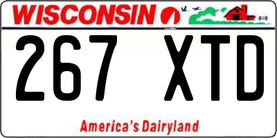 WI license plate 267XTD