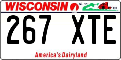 WI license plate 267XTE