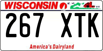 WI license plate 267XTK