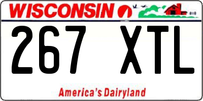 WI license plate 267XTL