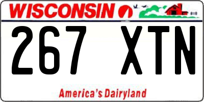 WI license plate 267XTN