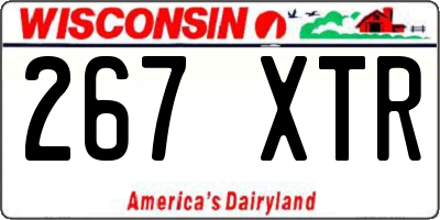 WI license plate 267XTR