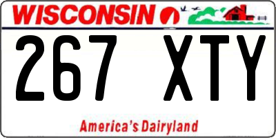 WI license plate 267XTY
