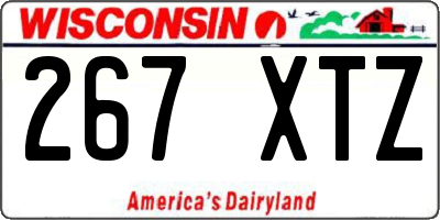 WI license plate 267XTZ