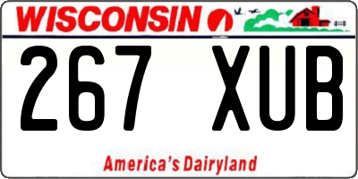 WI license plate 267XUB