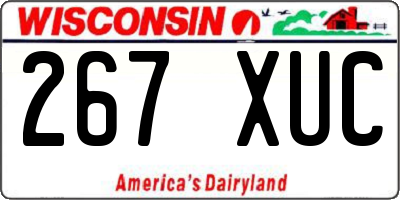 WI license plate 267XUC