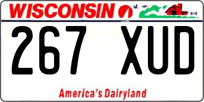 WI license plate 267XUD