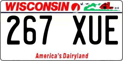 WI license plate 267XUE