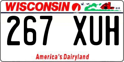 WI license plate 267XUH
