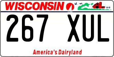 WI license plate 267XUL