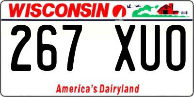 WI license plate 267XUO