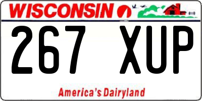 WI license plate 267XUP