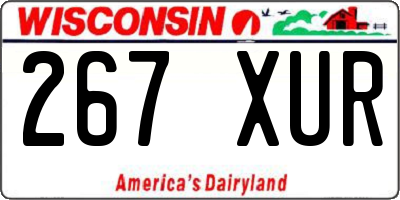 WI license plate 267XUR