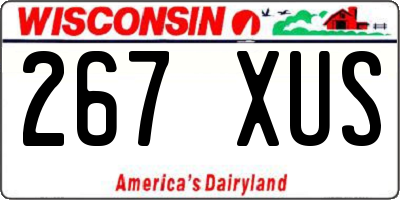 WI license plate 267XUS