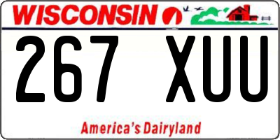 WI license plate 267XUU