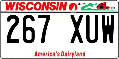 WI license plate 267XUW