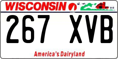 WI license plate 267XVB