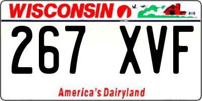 WI license plate 267XVF