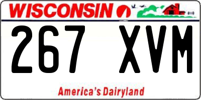 WI license plate 267XVM