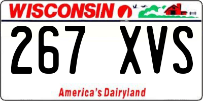 WI license plate 267XVS