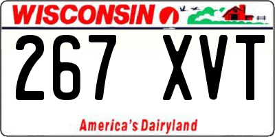 WI license plate 267XVT