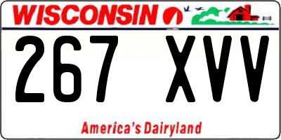 WI license plate 267XVV