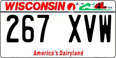 WI license plate 267XVW