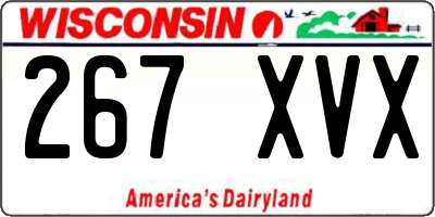 WI license plate 267XVX