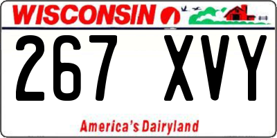WI license plate 267XVY